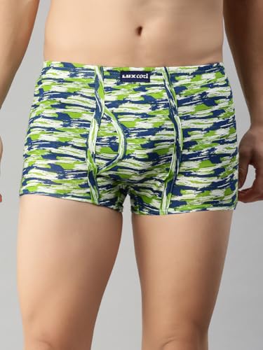 Lux Cozi Men's 100% Cotton Printed Inner Elastic Mini Trunk | Printed Mini Trunk for Men | Color and Print May Vary | Mini Trunk for Men Pack of 5 (XS)