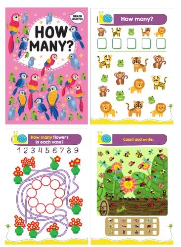 Brain Booster Activity Bag for Kids & Children |Set of 10 Books| Dot to Dot,Look & Find,How Many,Mazes,Difference,Reasoning,Sort,Word Search,Jumble (Product Bundle)