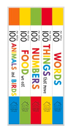 My First 100 Library: Boxset of 5 Early Learning Board Books for Kids | Learn First 100 Words, Numbers, Animals & Birds, Food We Eat, and Things That Move | Perfect for Babies, Toddlers, Preschool & H (Board book)