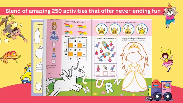250 Activity Book for Kids: Brain Activity Book for Children | Learning Adventures Colour, Shapes & Match, Trace the Patterns & Lines, Word Search, Draw Features & More | Super-Fun Things | Dot-to-Dot (Paperback)