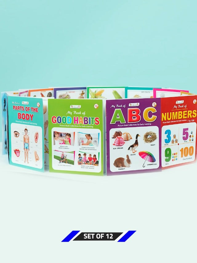 Picture Books Collections Set of 12 for Kids (Age 2–5) | Early Learning Books Combo | Alphabets, Numbers, Animals, Colours, Good Habits & More | ... (Picture Books Collection for Early Learning) (Cards)