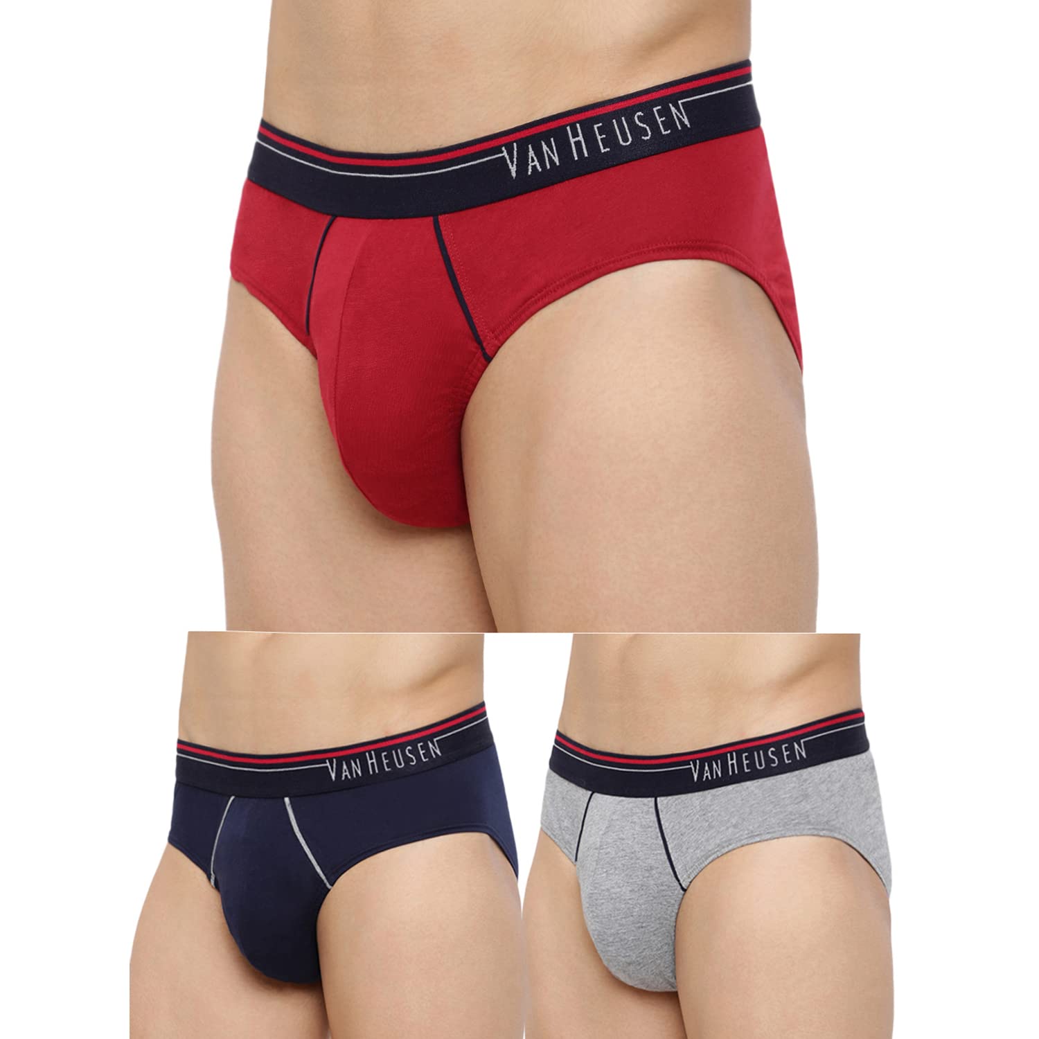 Van Heusen Men Briefs - 100% Combed Cotton - Pack Of 2 - Anti Bacterial, Colour Fresh, Moisture Wicking (₹703.00 with 2 percent savings)