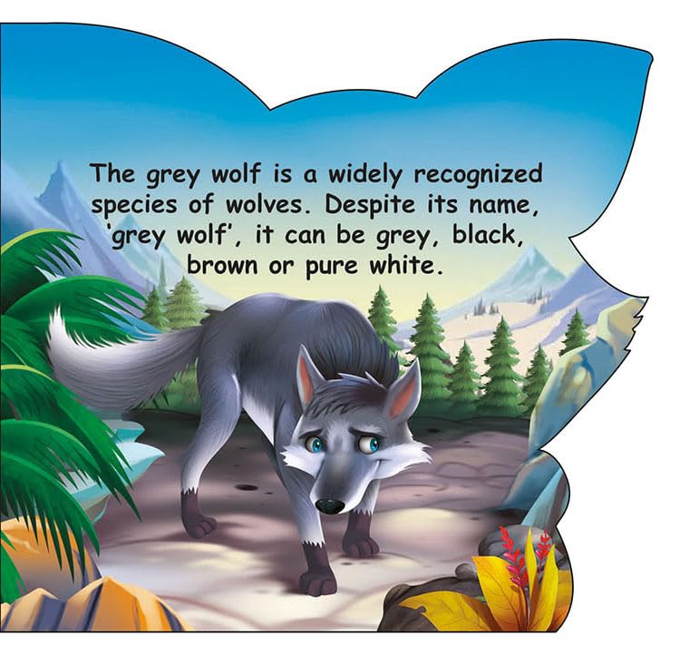 Sawan Presents 'Who Am I' Wolf | Die-Cut Shape Board-Book (Hardcover)