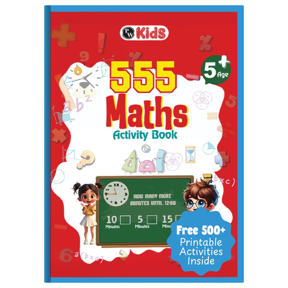 555 Maths Activity Book for Kids Ages 5-10 Years, Fun Math Puzzles, Shapes, Numbers, Brain Games & Practice Sheets, Educational Learning Workbook (Paperback)