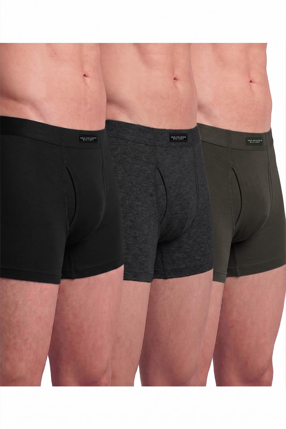 Van Heusen Men’s Cotton Boxer Briefs Pack of 3 | Long Trunk | No ride-up | Inner Elastic for superior comfort | Open front fly | Super Combed Cotton for softness | Moisture‑Wicking | Sweat Absorbant | (₹687.00)