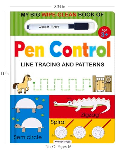 My Big Wipe And Clean Book of Pen Control for Kids : Line Tracing And Patterns (Board book)