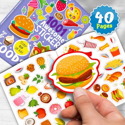 1001 Awesome Stickers Foods Book for Kids | Fun Food Stickers Activity Book | Learning & Creative Play (6+ Years) (Paperback)