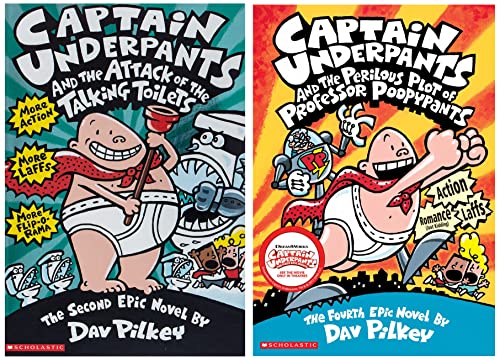 Captain Underpants and the Attack of the Talking Toilets: 2 & The Perilous Plot of Professo: 4 (Captain Underpants) (Product Bundle)