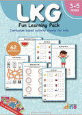 LKG Activity Worksheets For Kids + Free Sticker | Covers English, Maths, EVS, General Awarness & Lifeskills | For 3 - 5 year kids | Engaging Curriculum Based Worksheets | By Learning Dino (Loose Leaf)