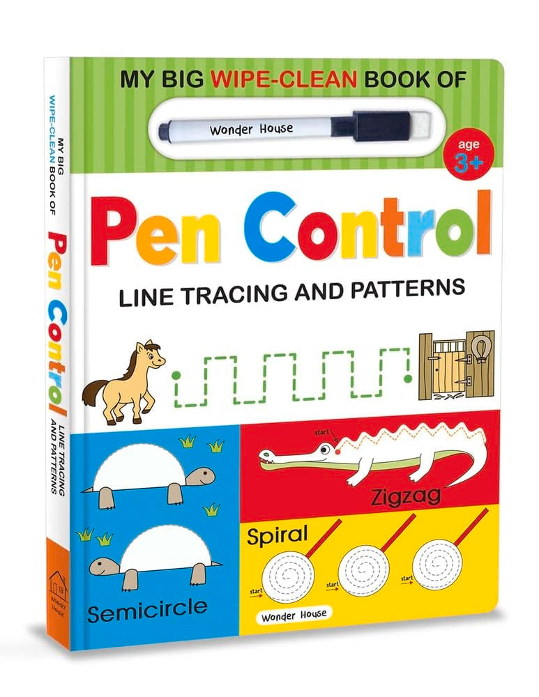 My Big Wipe And Clean Book of Pen Control for Kids : Line Tracing And Patterns (Board book)