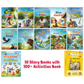 Set of 10 Moral Story Book for Kids with 100+ Activities Book, Short Illustrated Stories with 3D Animated Images, Story Book for Kids 3-5 Years (Paperback)