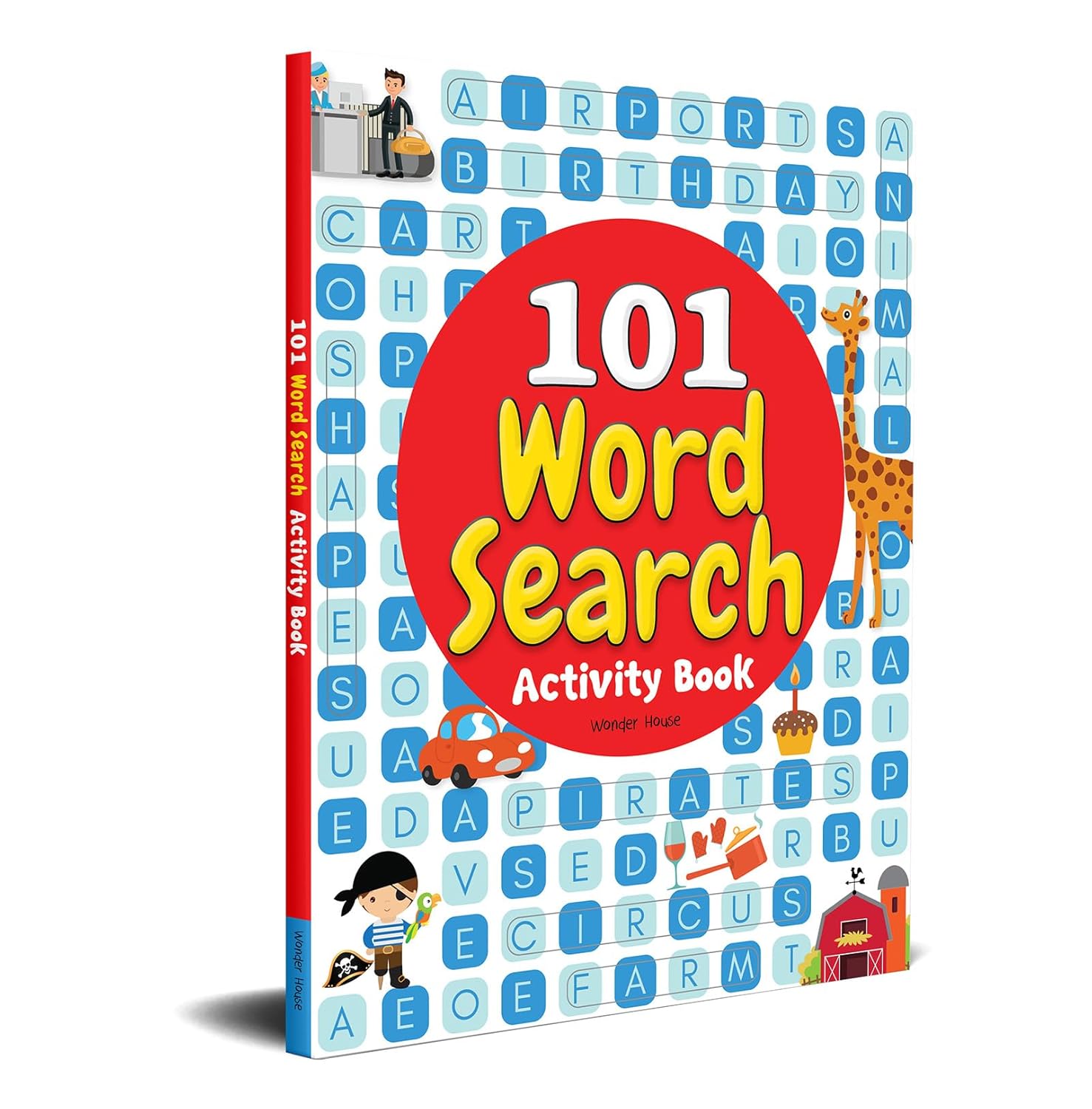 101 Word Search Activity Book: Large Grid Word Search Puzzles for Kids With Attractive Illustrations I Ages 3-6 I Vocabulary building I Learn new Words I Motor Skills improvement I 4 Hours of fun (Hardcover)