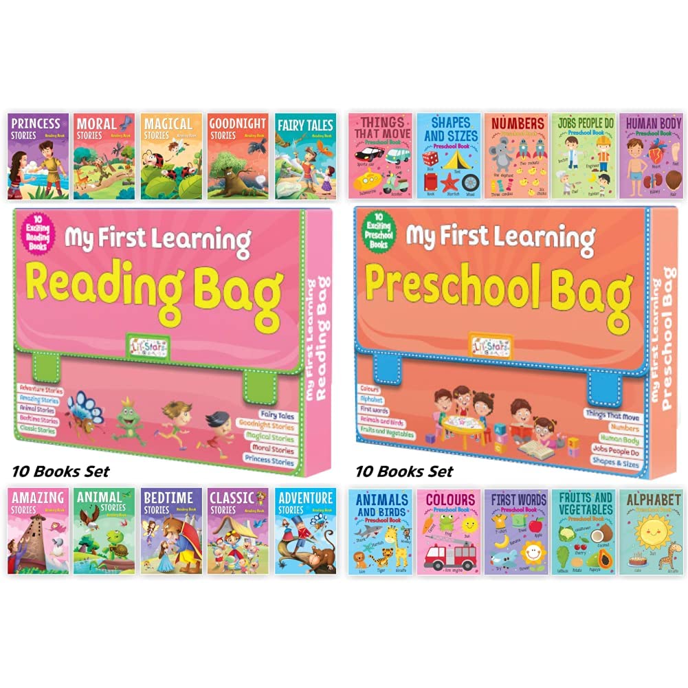 My First Learning Reading Bag - Set Of 10 Exciting Reading Books+My First Learning Preschool Bag - Set Of 10 Exciting Preschool Books (Set Of 2 Books) (Product Bundle)