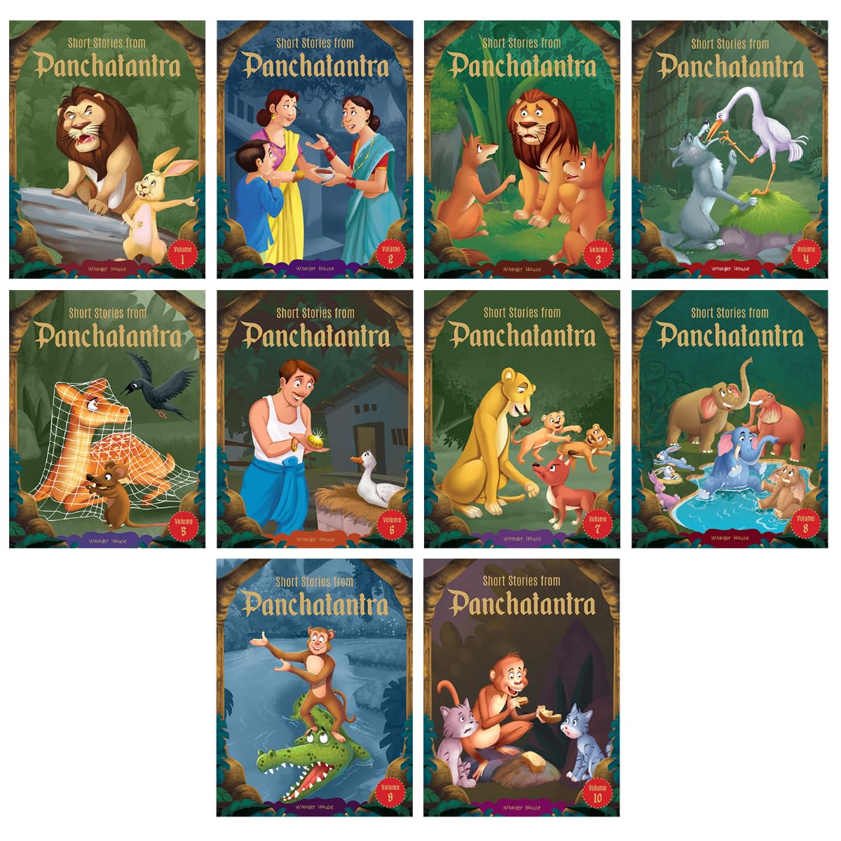 Short Stories From Panchatantra - Collection of 10 Books: Abridged Illustrated Stories For Children (With Morals) (Paperback)