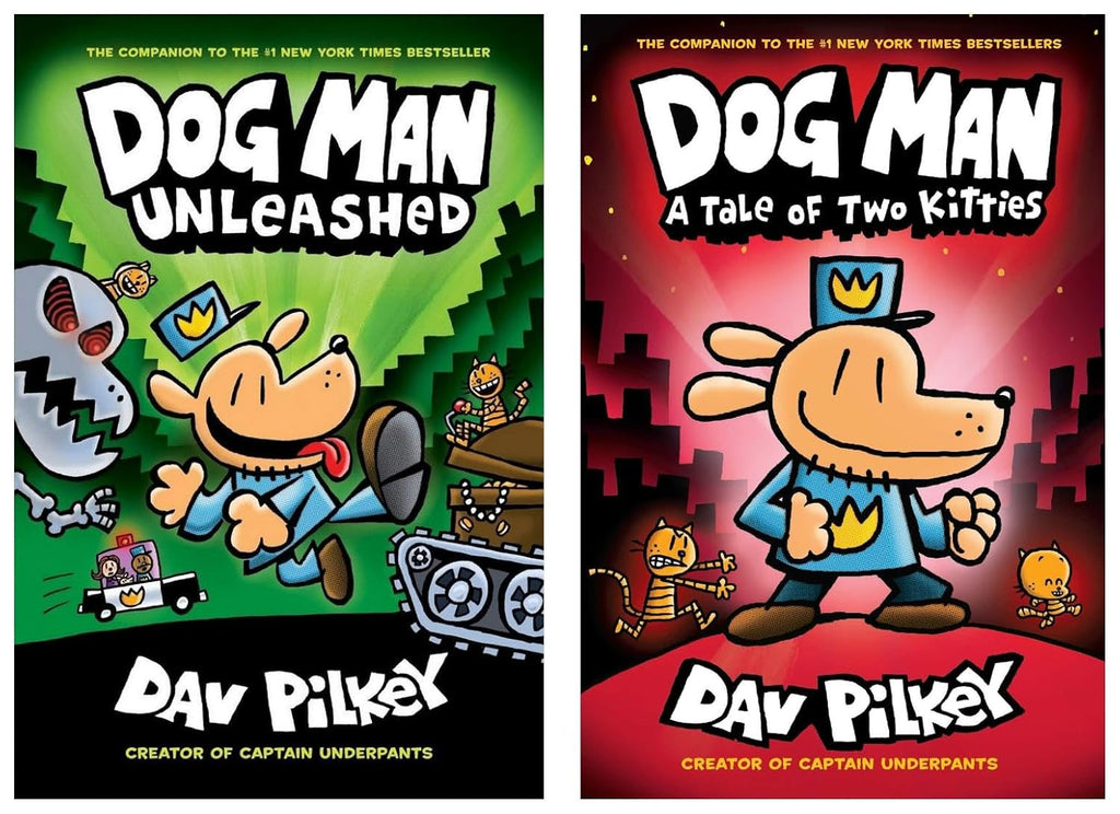 Dog Man Unleashed (Dog Man #2)From the Creator of Captain Underpants [Hardcover] Pilkey, Dav & DOG MAN #03: A TALE OF TWO KITTIES (Product Bundle)