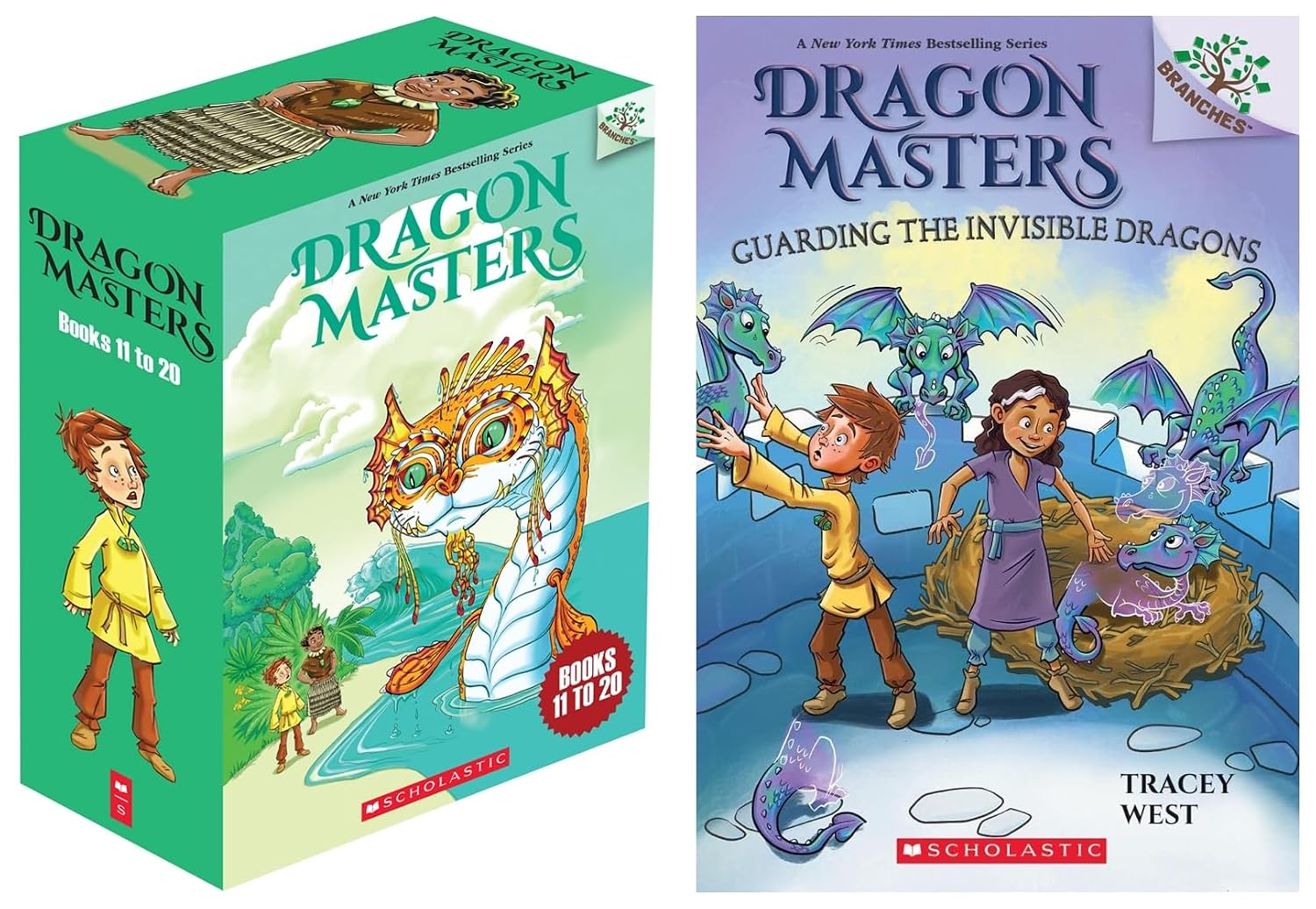 Dragon Masters Books 11 To 20 (A Branches Book) & Dragon Masters #22: Guarding The Invisible Dragons (Product Bundle)