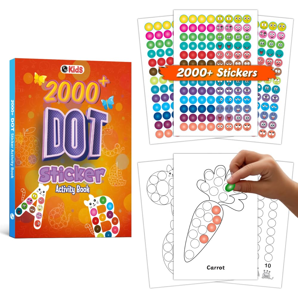 2000+ Dot Sticker Activity Book For 3+ Years Old Toddlers | Fun Sticker Set, Focus Builder, A to Z letters (Uppercase & Lowercase), Numbers 1-10 | Screen-Free Educational Activity For Kids (Paperback)