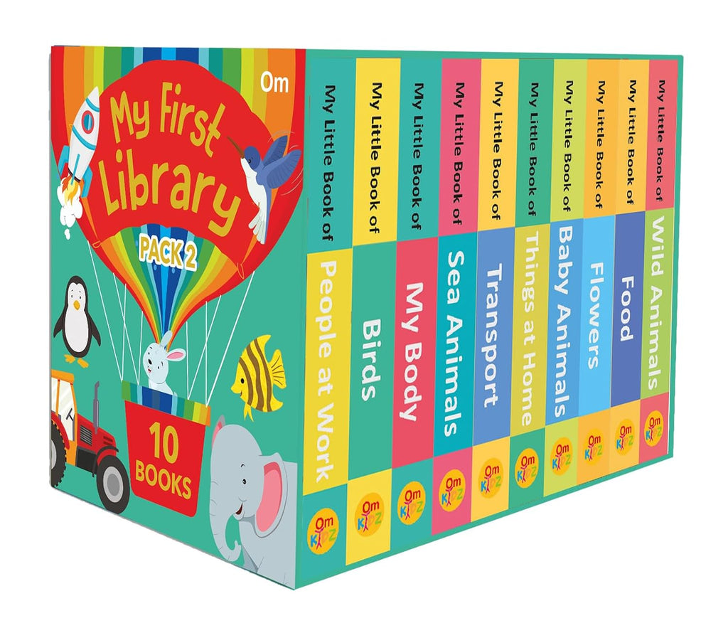 My First Library: Box Set of 10 Board Books for Children | My Little Book of Early Learning for Kids | Learn My Body, Sea Animals, Birds, Flowers & More | Kids Amazing Picture Book | Little Learner’s  (Board book)