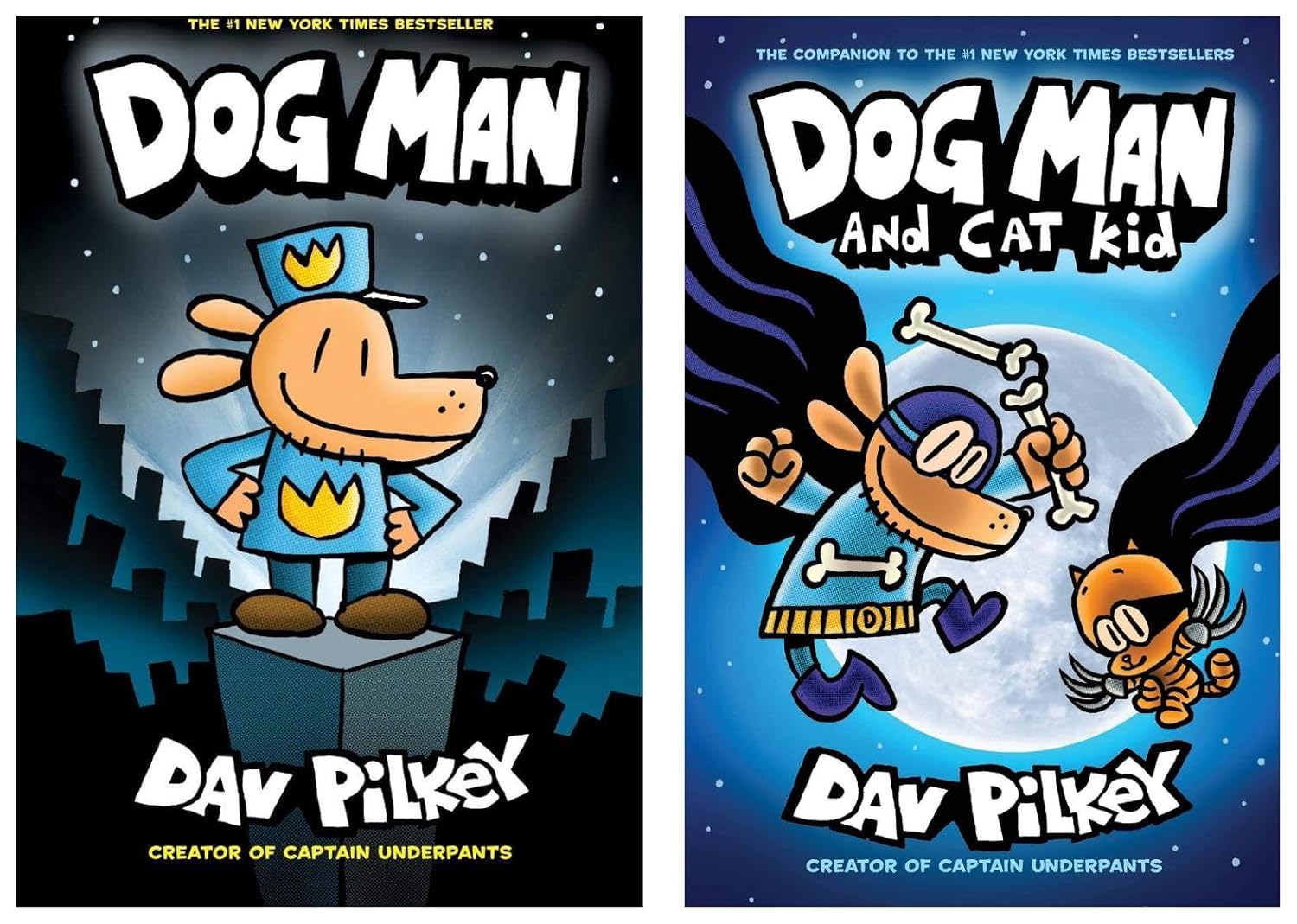 Dog Man #4: Dog Man and Cat Kid: From the Creator of Captain Underpants & Dog Man: From the Creator of Captain Underpants (Dog Man #1) Dav Pilkey (Product Bundle)