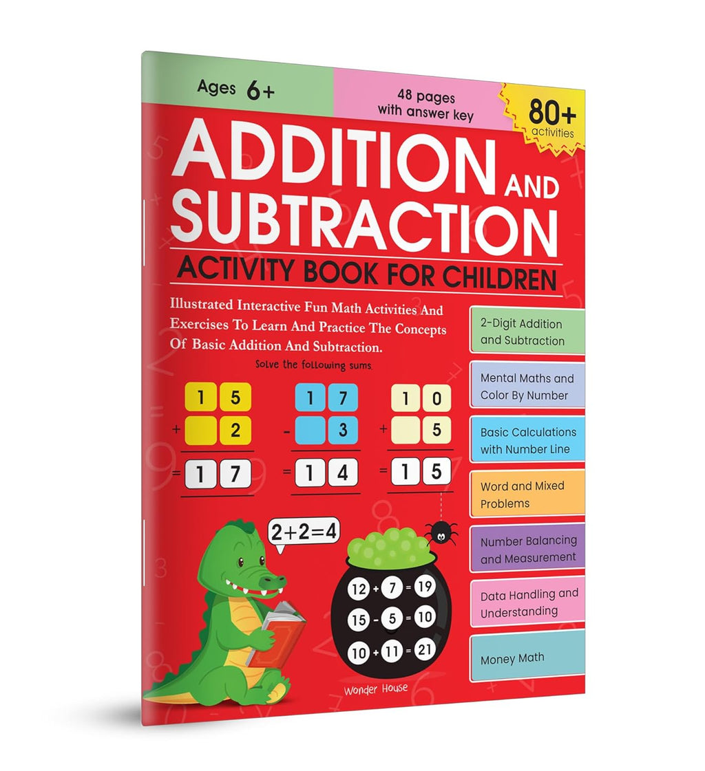 Addition and Subtraction Activity Book For Children - 80+ Activities Inside | Ages 5, 6, 7 | 2.5 hours of interactive and skill building fun (Paperback)