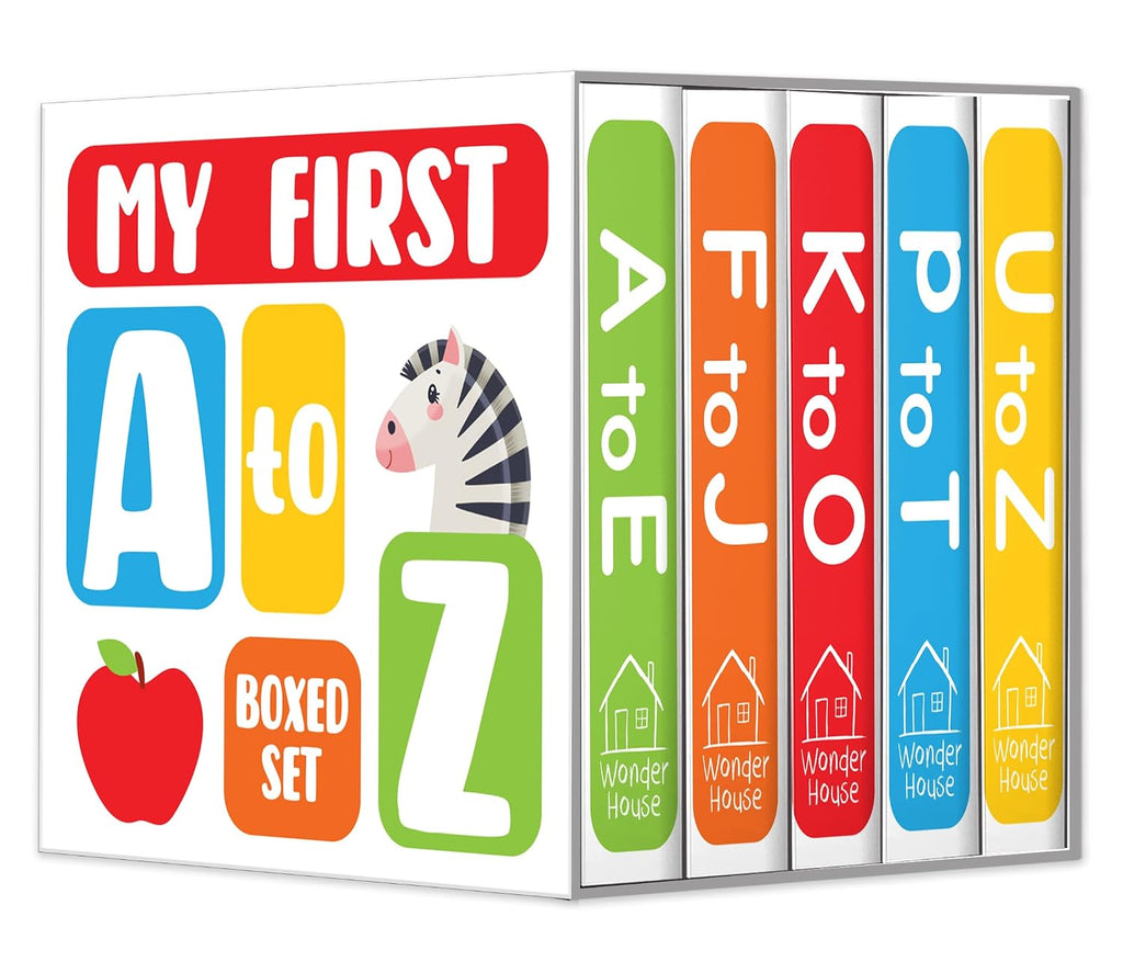 My First A to Z – Boxed Set of 5 Mini Board Books: Learn the Alphabet from A to Z with Bright Pictures & Fun Learning | Includes A–E, F–J, K–O, P–T, ... Toddlers & Preschoolers | Ages 0–5 Years (Board book)