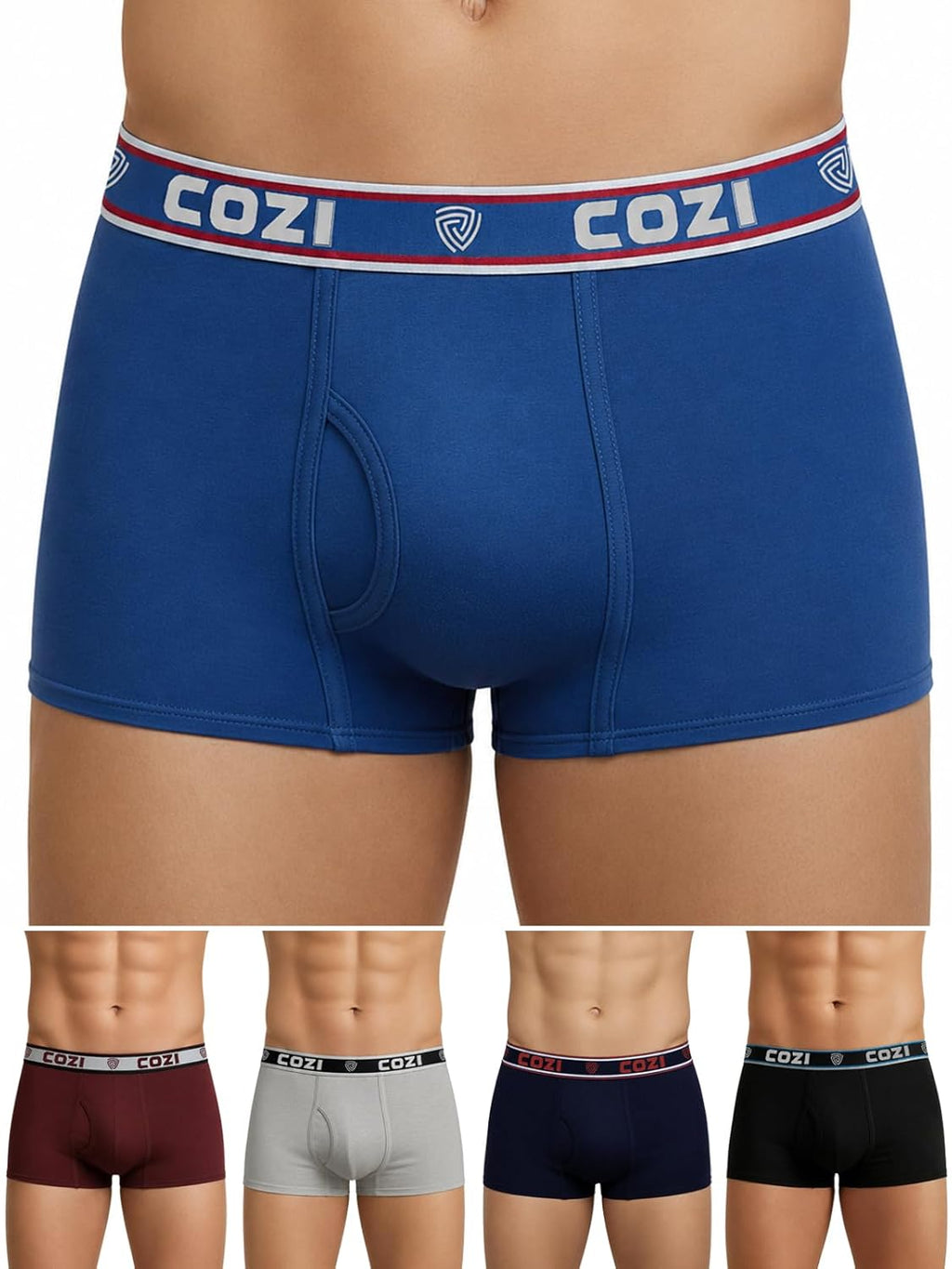 Lux Cozi Mens Pure Cotton Solid Mini Trunk | Mini Trunk Underwear for Men | Color and Print May Vary | Pack of 5 (S)