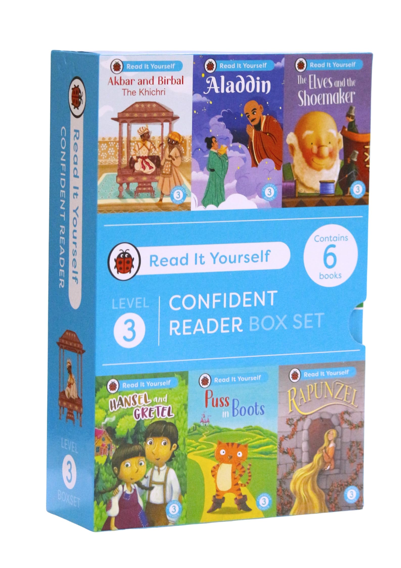 Read It Yourself with Ladybird: Confident Readers Level 3: 6 Books Collection Box Set (Akbar and Birbal, Aladdin, Puss in Boots, Hansel and Gretel, Rapunzel and The Elves and the Shoemaker