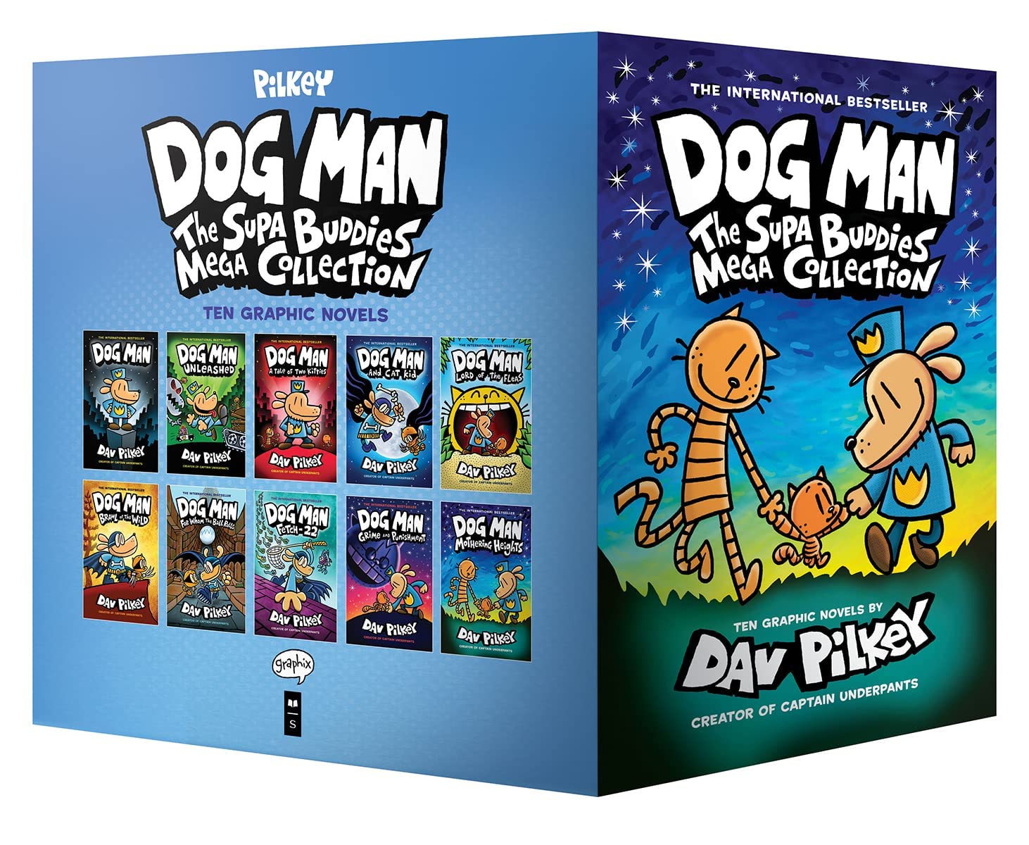 Dog Man: The Supa Buddies Mega Collection (Dog Man #1-10 Boxed Set) (Hardcover)