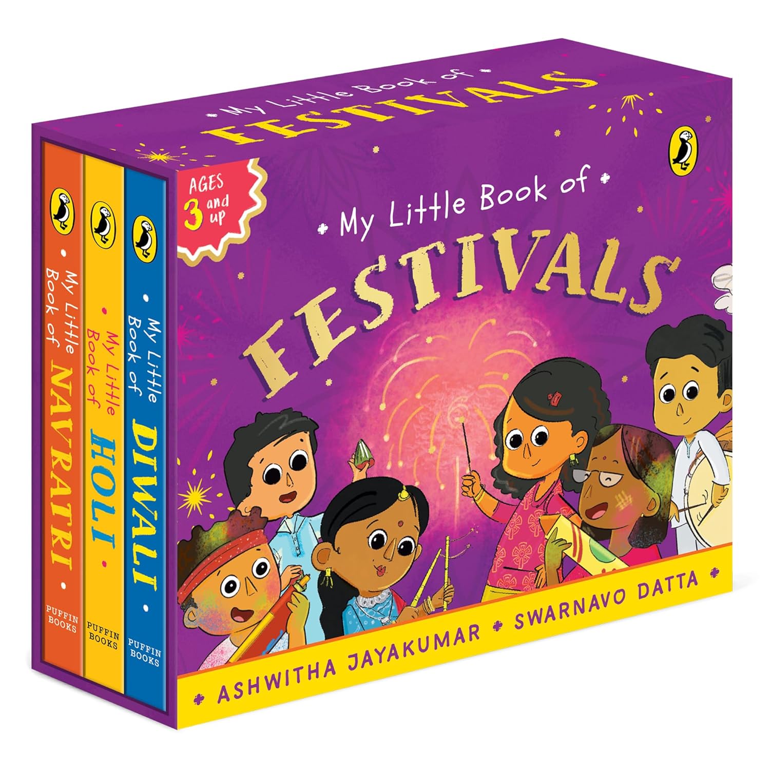 My Little Book of Festivals (Boxset) : Illustrated board books on the Indian festivals of Diwali, Holi and Navratri | Hindu mythology for kids age 3+ (Paperback)