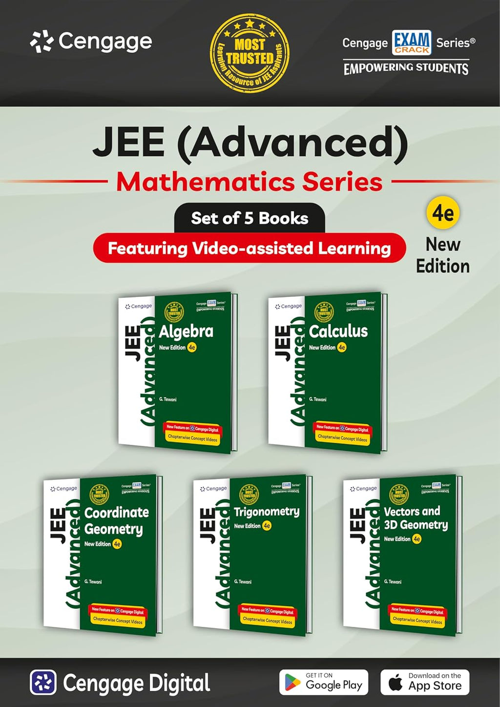 Cengage Mathematics Combo for JEE Advanced: Algebra + Calculus + Coordinate Geometry + Trigonometry + Vectors & 3D Geometry Set of 5 Books with Chapterwise Concept Videos & Online Assessments (Paperback)