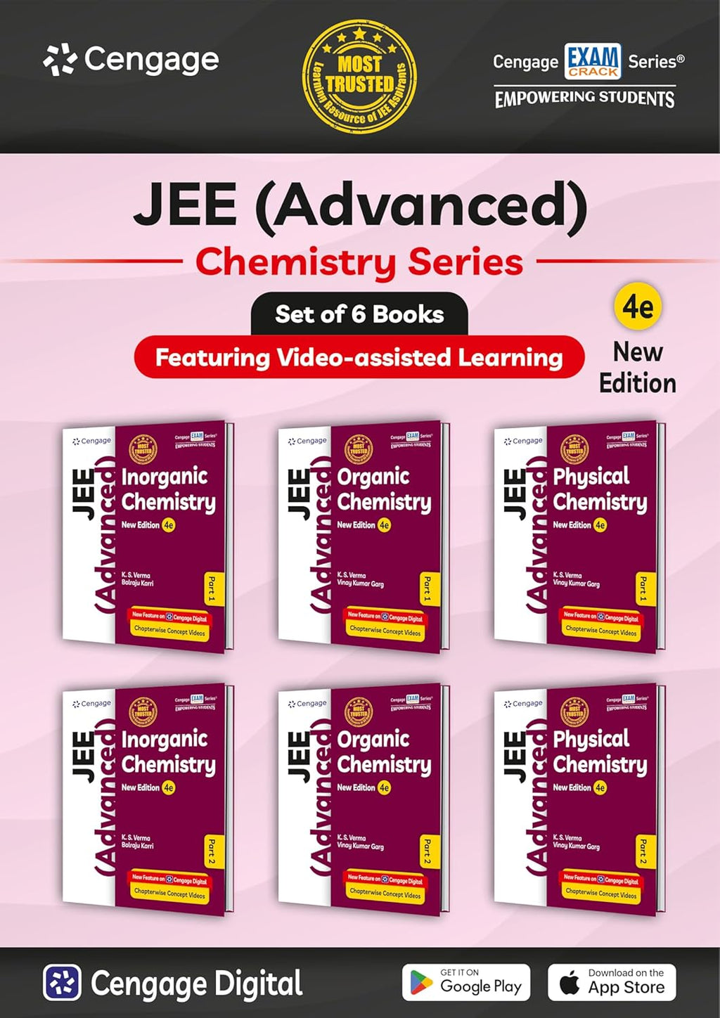 Cengage Chemistry Combo for JEE Advanced: Physical Chemistry (1 & 2) + Organic Chemistry (1 & 2) + Inorganic Chemistry (1 & 2) Set of 6 Books with Chapterwise Concept Videos & Online Assessments (Paperback)
