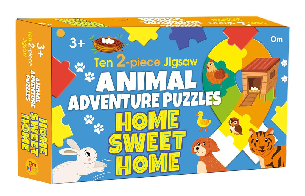 Animal Adventure Puzzles Home Sweet Home: Ten 2-Pieces Jigsaw for Kids Learn and Play | Brain Games | Mind Teaser | Puzzle Set; 3+ Ages (Puzzle)