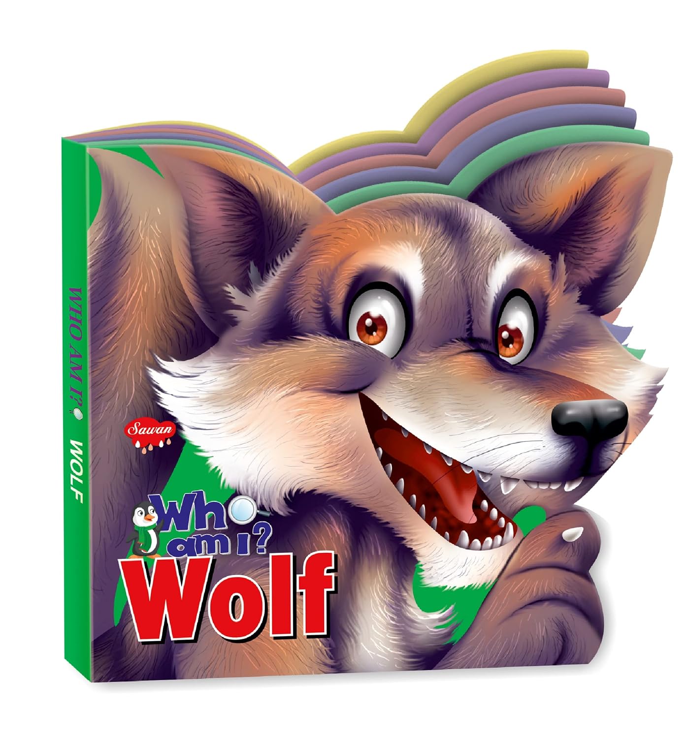 Sawan Presents 'Who Am I' Wolf | Die-Cut Shape Board-Book (Hardcover)