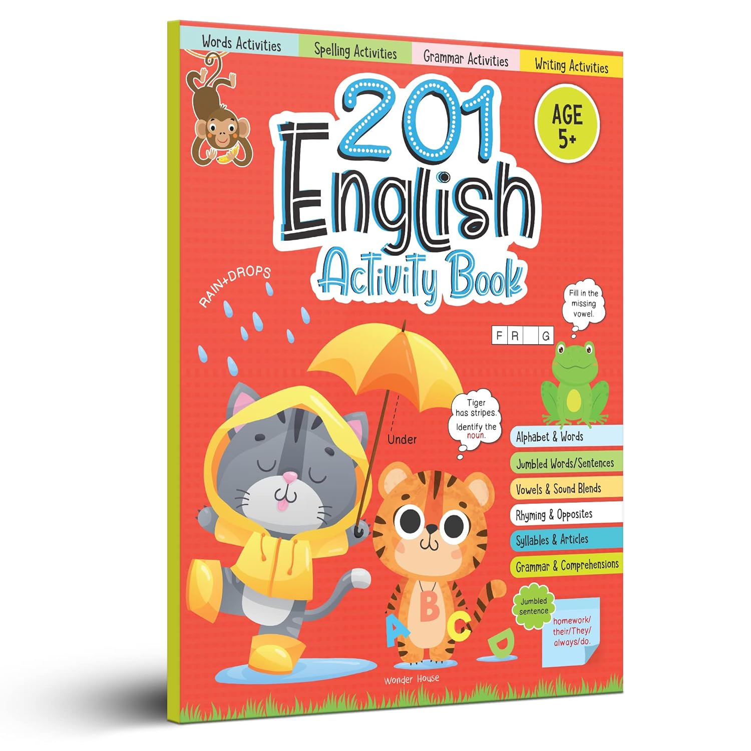 201 English Activity Book: Fun Activities and Grammar Exercises | Alphabet & Words, Rhyming & Opposites | Ages 5–9 | 4+ Hours of Interactive Learning (Paperback)