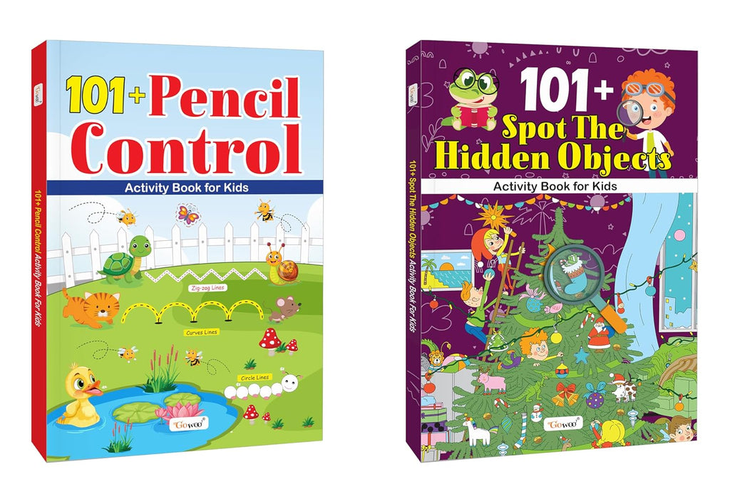 101+ Pencil Control and Spot the Hidden Objects Activity Book for Kids : Kid’s Learning Book with Activities, Fun Book, Preschool Learning Games, Activities for Toddlers | Combo of 2 (Paperback)