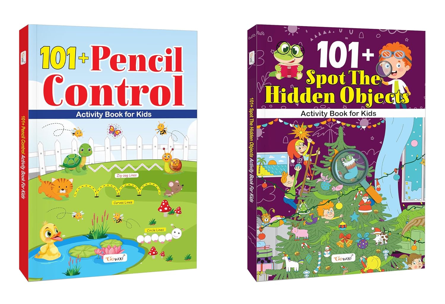 101+ Pencil Control and Spot the Hidden Objects Activity Book for Kids : Kid’s Learning Book with Activities, Fun Book, Preschool Learning Games, Activities for Toddlers | Combo of 2 (Paperback)