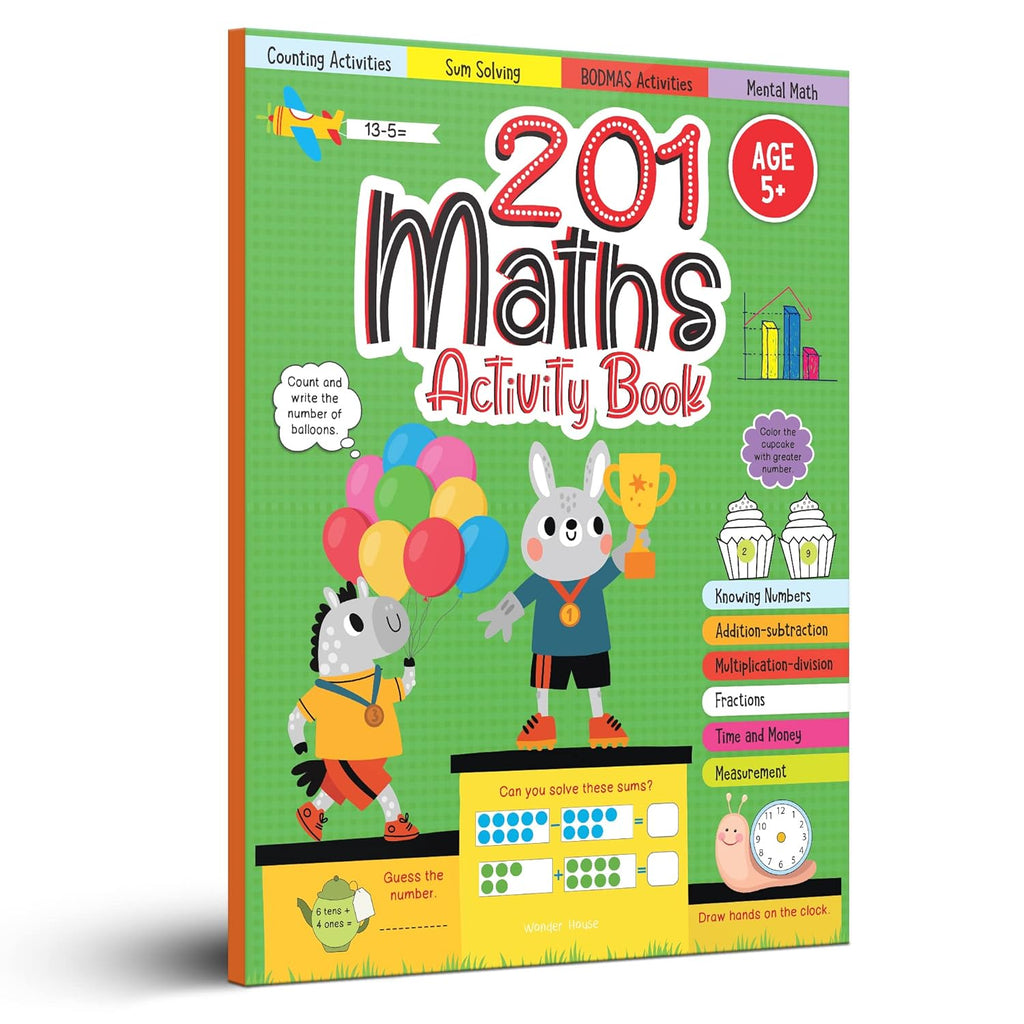 201 Maths Activity Book: Fun Activities and Practice Sheets | Learn Counting, Addition & Subtraction | Ages 4–7 | 3 Hours of Interactive Learning (Paperback)