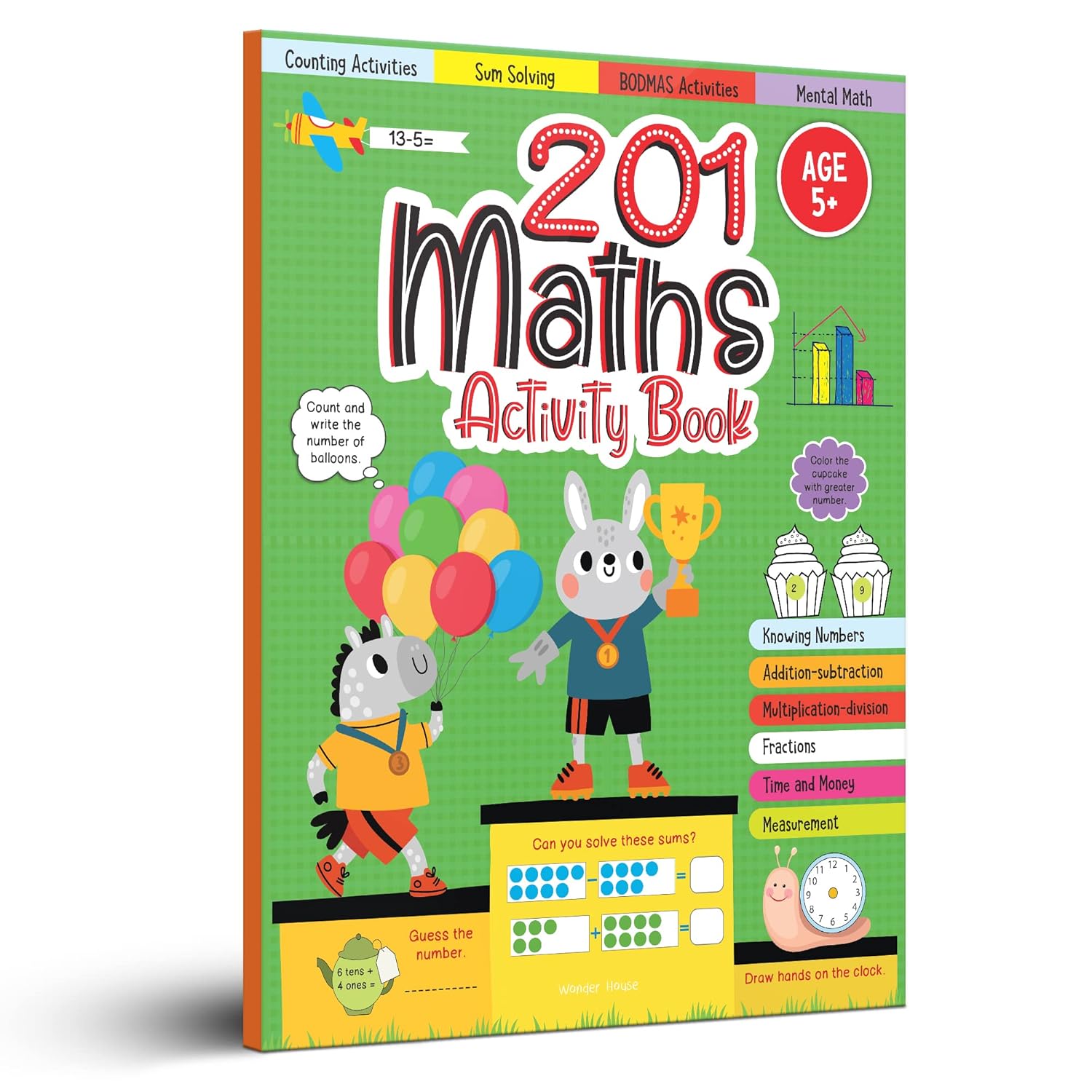 201 Maths Activity Book: Fun Activities and Practice Sheets | Learn Counting, Addition & Subtraction | Ages 4–7 | 3 Hours of Interactive Learning (Paperback)