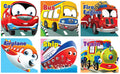 Board Books : Transport (Set of 6 Books) (CAR, BUS, FIRE ENGINE, AIRPLANE, SHIP, TRAIN) (Cutout Board Books) (Product Bundle)