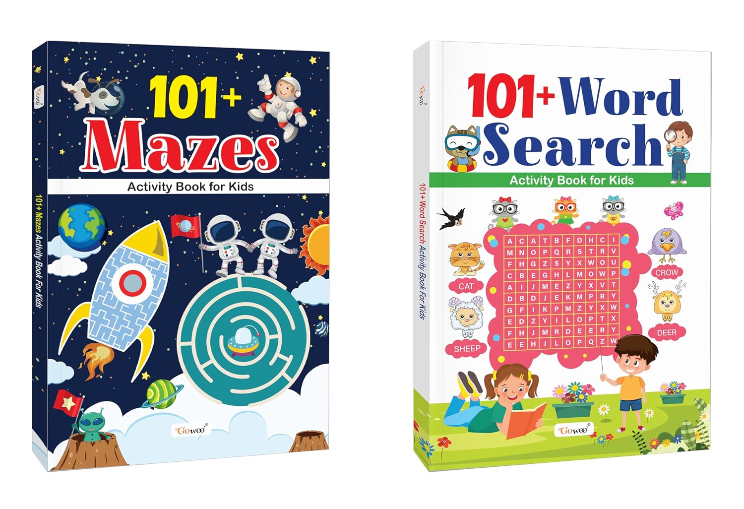 101+ Word Search and Mazes Activity Book for Kids : Kids Learning Workbook, Interactive Learning Book,Brain-Boosting Activity Book for Kids | Combo of 2 Books (Paperback)