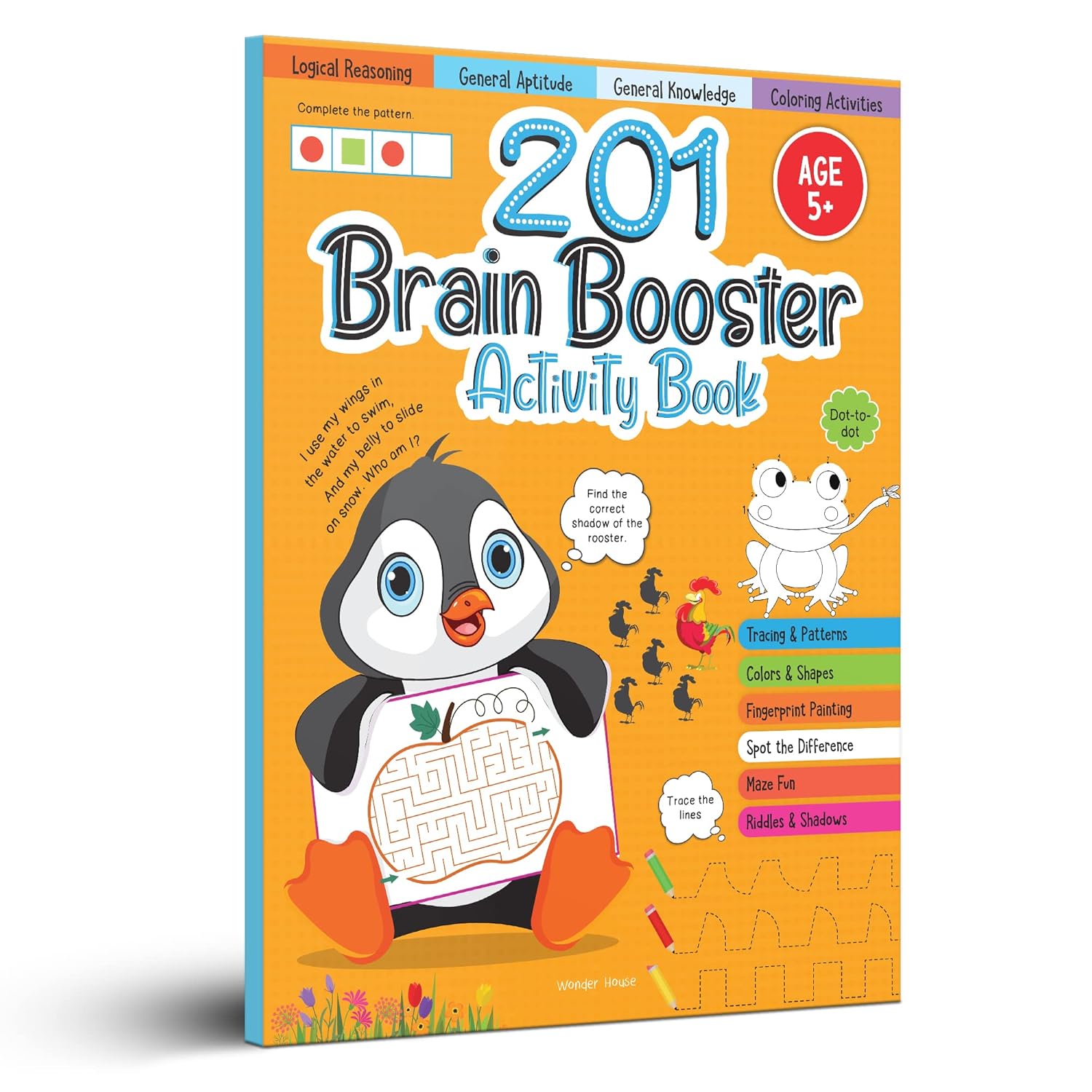 201 Brain Booster Activity Book - Fun Activities and Exercises For Children | Tracing & Pattern, Colors & Shapes, Maze | Ages 5 and up | 1.5 hours of fun time (Paperback)