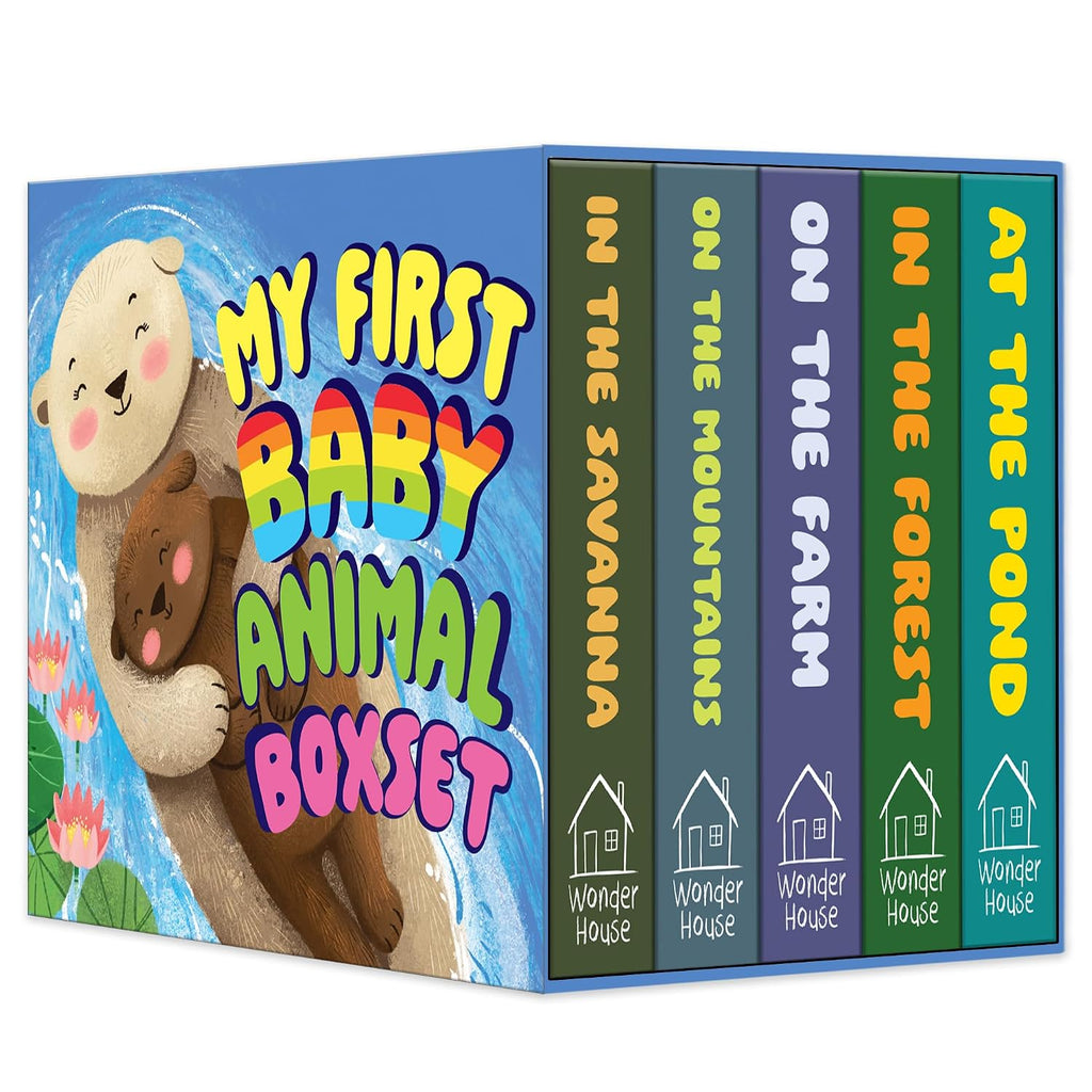 My First Baby Animal – Boxed Set of 5 Board Books: On the Pond, In the Forest, On the Farm, On the Mountains & In the Savanna | Illustrated Early ... Board Books for Ages 0–3 Years: Mini Box Set (Board book)