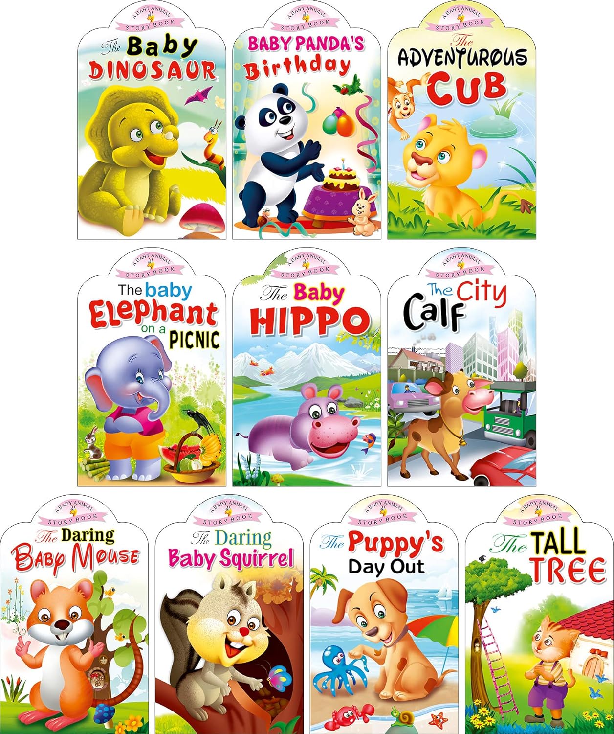 Sawan Baby Animal Story Board-Books (Die Cut) Set of 10 Books (Board book)