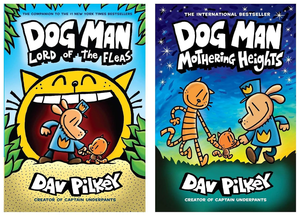 Dog Man #10: Mothering Heights & Dog Man #5: Dog Man: Lord of the Fleas: From the Creator of Captain Underpants [Hardcover] Pilkey, Dav (Product Bundle)