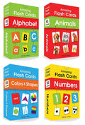 Amazing Flash Cards Set Of 4 Boxes: Early Development OF Preschool Toddler (220 Cards, Alphabet, Number, Animals, Colors And Shapes) (Hardcover)