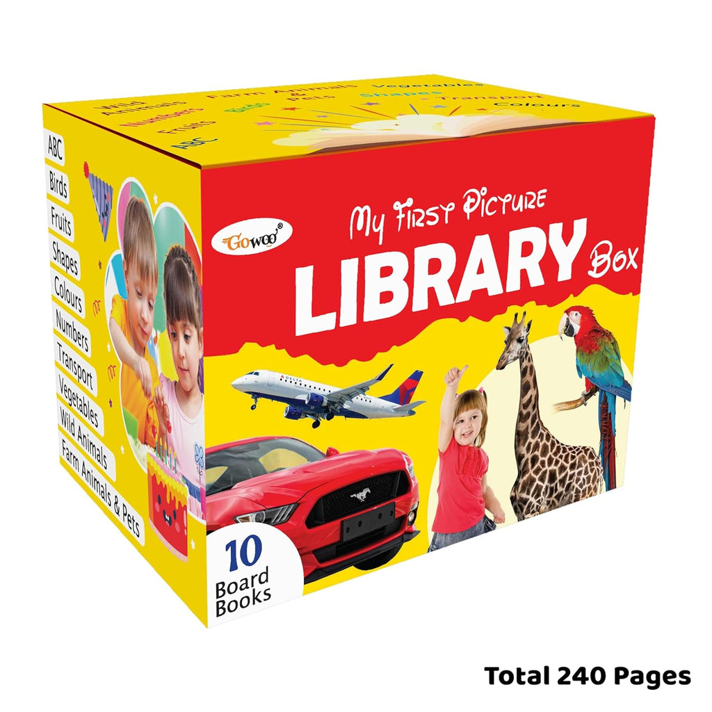 My First All in One Picture Library Box Of 10 (Pre-School Books) | in Yellow (Board book)