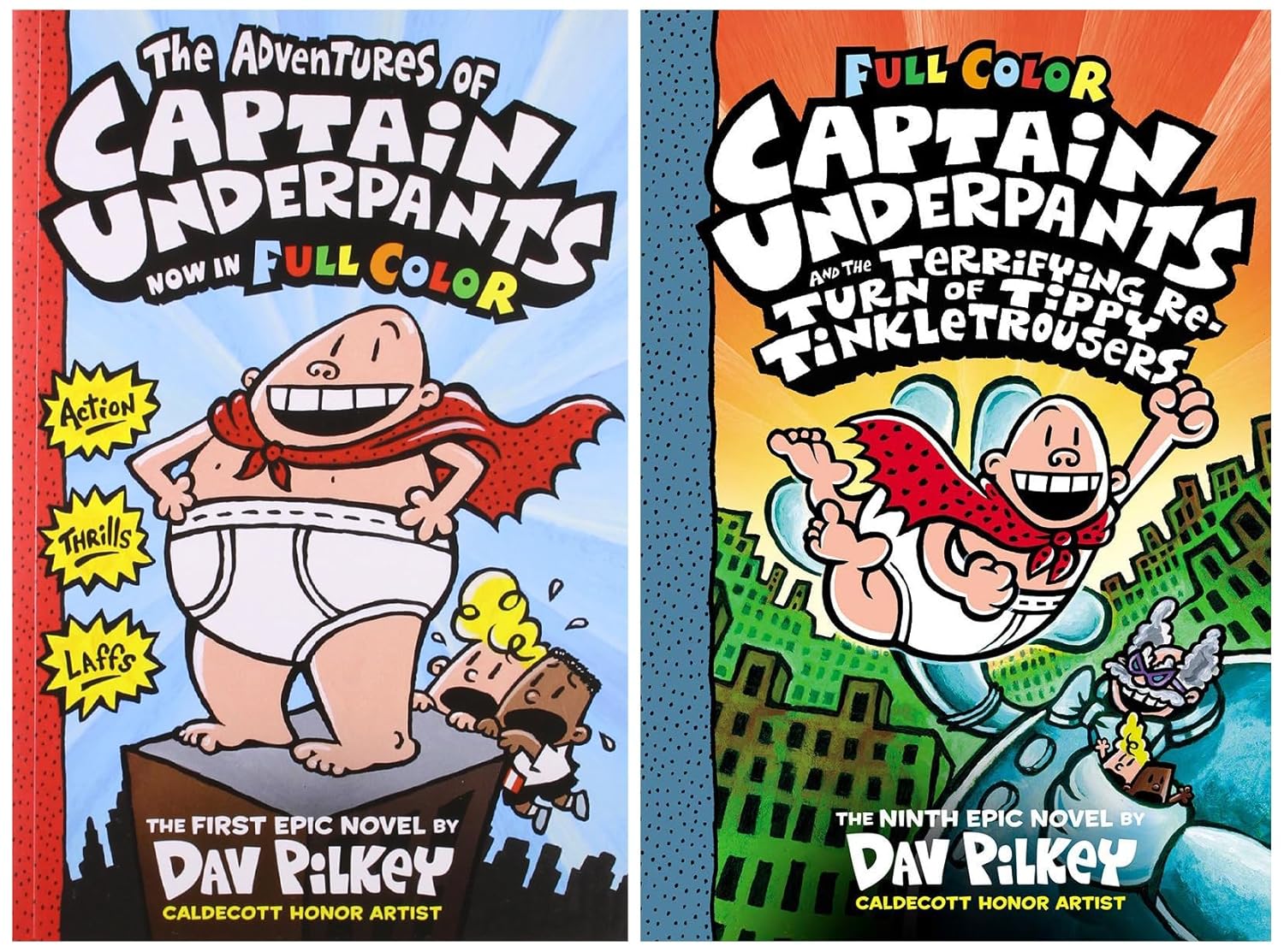 Captain Underpants #09: Captain Underpants And The Terrifying Return Of Tippy Tinkletrousers & Adventures of Captain Underpants: color ed. (Product Bundle)