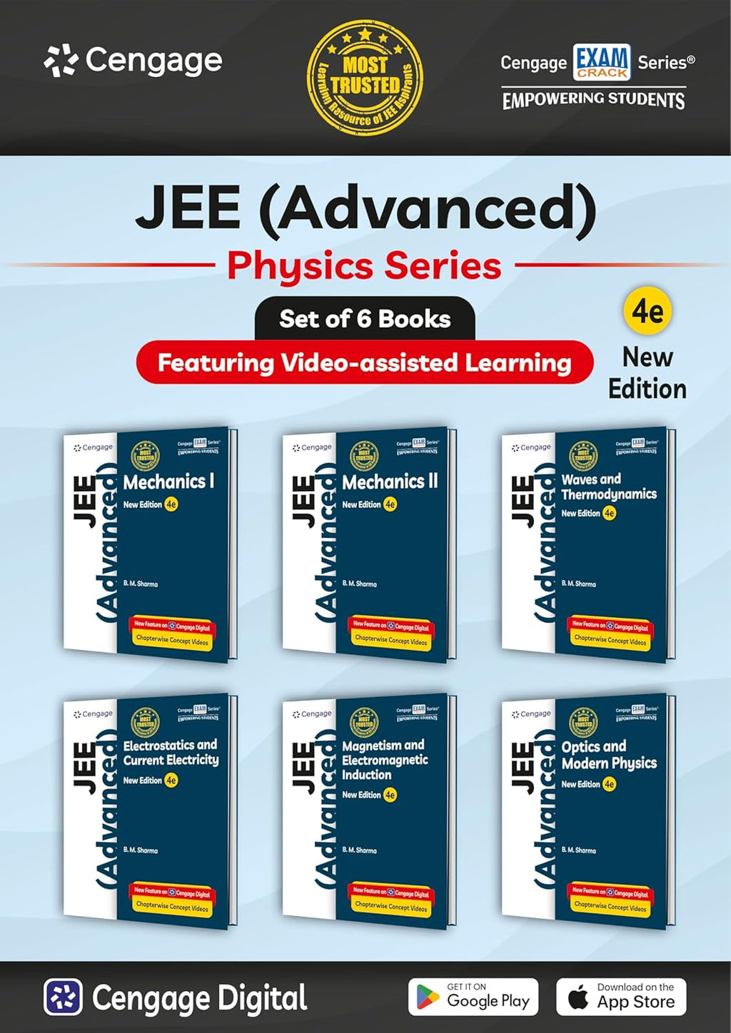 Cengage Physics Combo for JEE Advanced: Mechanics I & II + Waves + Electrostatics + Magnetism + Optics Set of 6 Books with Chapterwise Concept Videos & Online Assessments (Paperback)