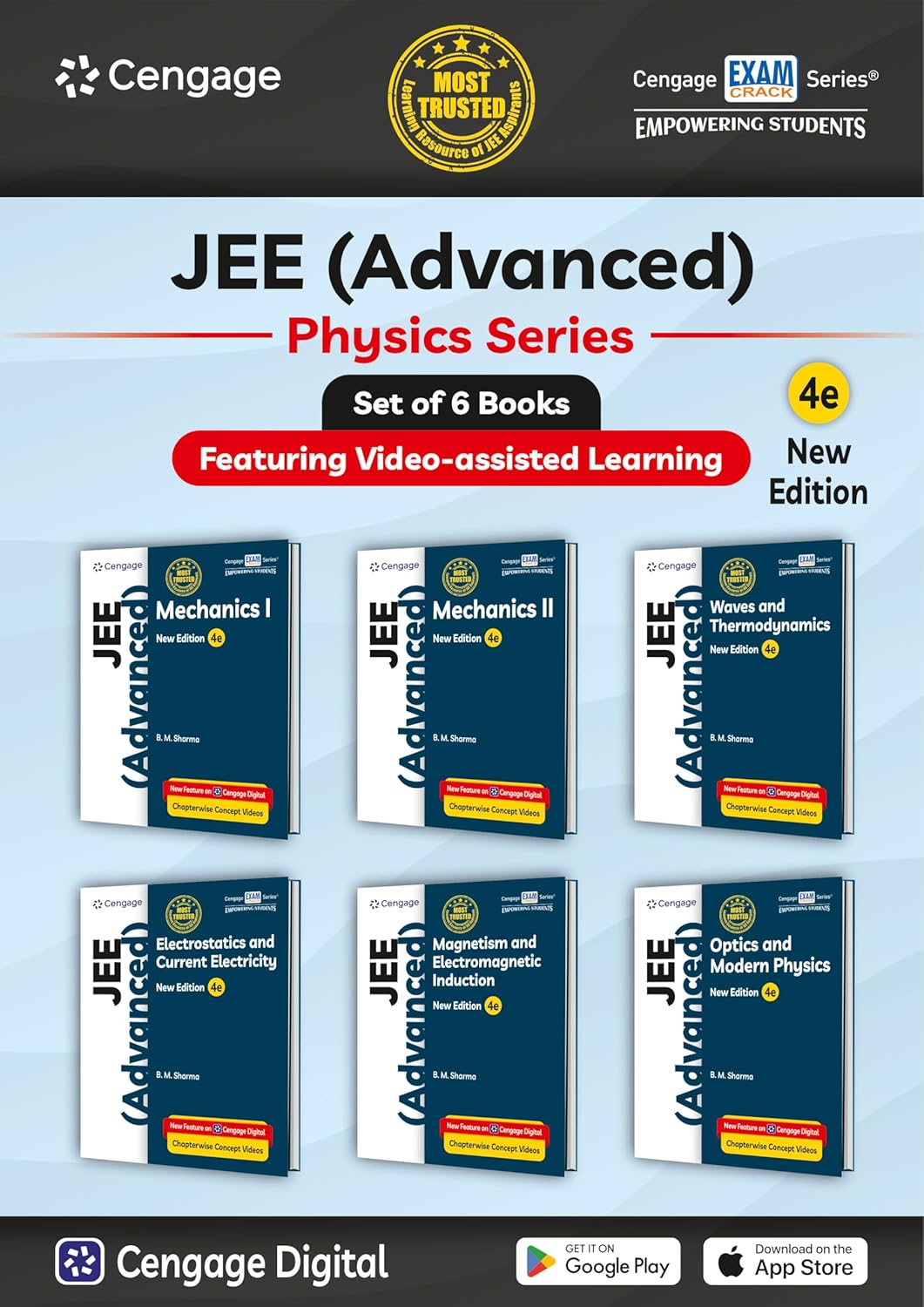 Cengage Physics Combo for JEE Advanced: Mechanics I & II + Waves + Electrostatics + Magnetism + Optics Set of 6 Books with Chapterwise Concept Videos & Online Assessments (Paperback)