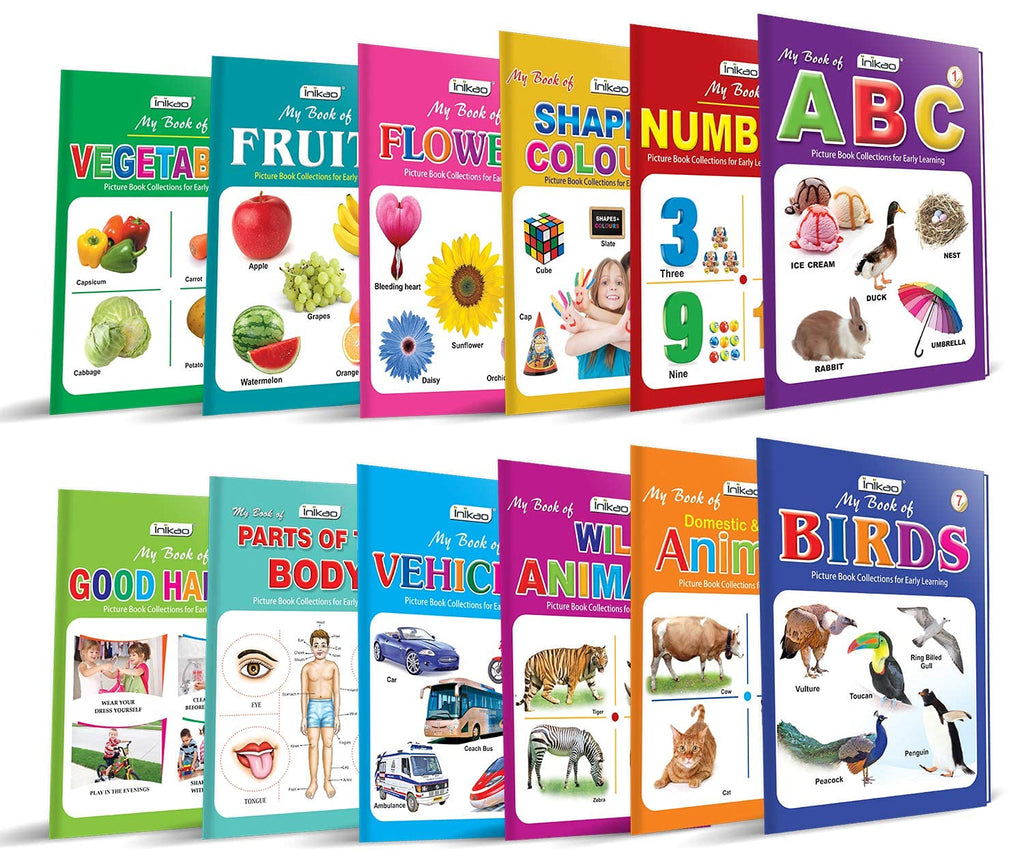 Picture Books Collections Set of 12 for Kids (Age 2–5) | Early Learning Books Combo | Alphabets, Numbers, Animals, Colours, Good Habits & More | ... (Picture Books Collection for Early Learning) (Cards)